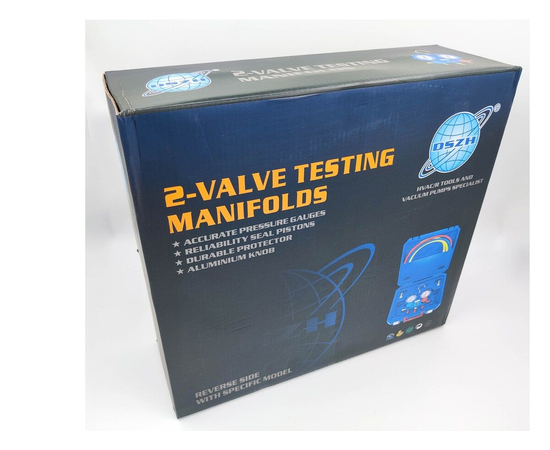 Манометрическая станция DSZH WK-P3603S (R22/134/404/410; 2-х вентильная; шланги 90см, упак. кейс), фото , изображение 6