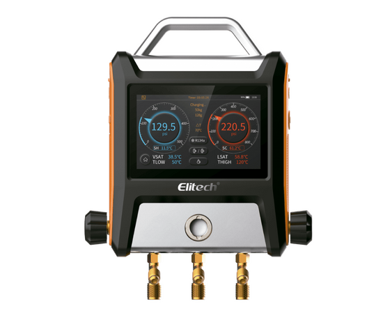 Цифровой манометрический 2х вентильный коллектор Elitech MS-2000 (в кейсе), фото 