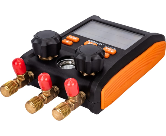 Цифровой манометрический 2х вентильный  коллектор Elitech MS-1000 (в кейсе), фото , изображение 3