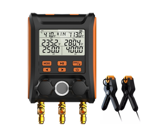 Цифровой манометрический 2х вентильный  коллектор Elitech MS-1000 (в кейсе), фото , изображение 2