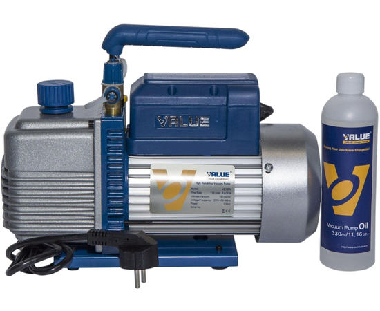 Вакуумный насос Value VE135N (1ст., 100 л/мин, 20 Па, 8.0 кг), фото , изображение 2