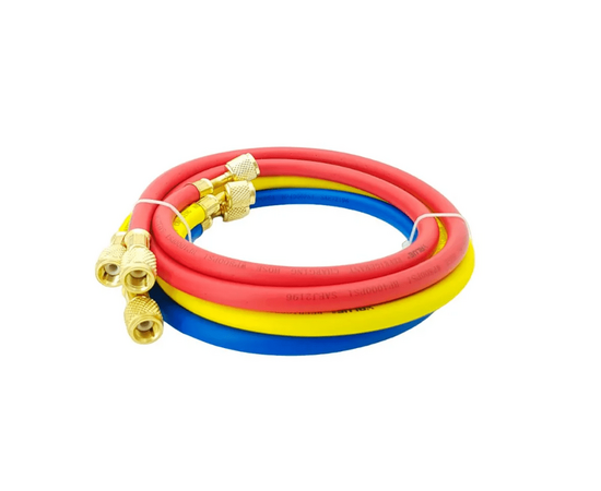 Манометрический коллектор Value VMG-2-R410A-B-02  (R22, R134a, R410a, R407C; 2-х вентильный; 3 шланга 120 см; манометры 68 мм; упак. блистер), фото , изображение 2