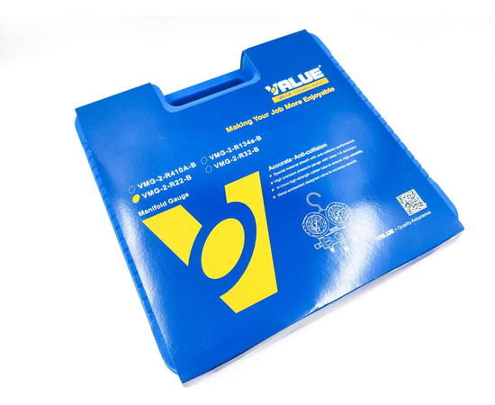 Манометрический коллектор Value VMG-2-R22-B (R22, R134a, R404A, R407C; 2-х вентильный; 3 шланга 120 см; манометры 68 мм; упак. кейс), фото , изображение 8