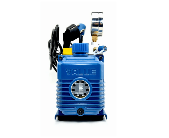 Вакуумный насос Value VI-220SV (2ст; 51 л/мин; 2 Па; 8.6 кг, вакуумметр, соленоидный вентиль), фото , изображение 2
