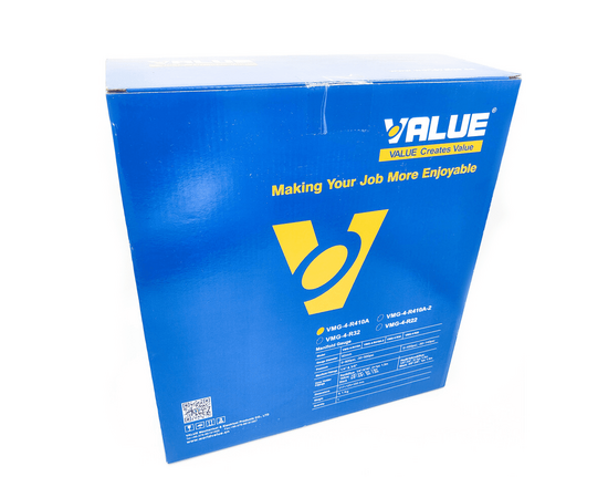 Манометрический коллектор Value VMG-4-R410A (R22, R134a, R410a, R407C; 4-х вентильный; 4 шланга 120 см; манометры 80 мм; упак. кейс), фото , изображение 8