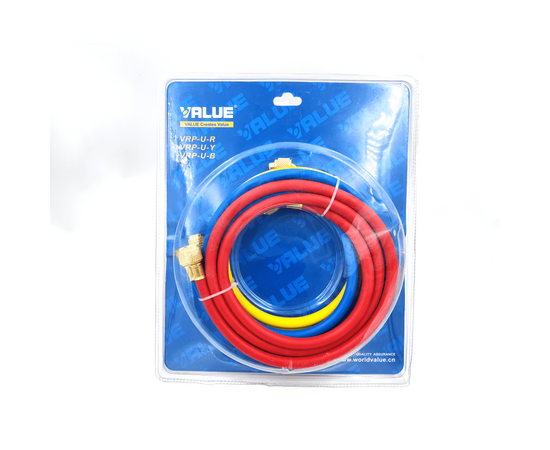 Манометрический коллектор Value VMG-2-R410A-03  (R22, R134a, R410a, R407C; 2-х вентильный; 3 шланга 120 см; манометры 80 мм; упак. блистер), фото , изображение 6