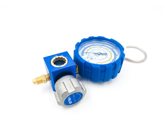 Манометрический коллектор Value VMG-1-S-L (R22, R134a, R407C, 410А; 1 вентильный, смотровое стекло, манометр низкого давления 68мм; без шлангов), фото , изображение 4