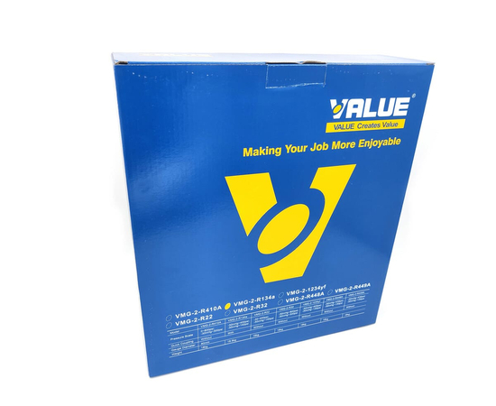 Манометрический коллектор VALUE VMG-2-R134A (2-х вентильный; 3 шланга 120 см; вентили быстросъемные, манометры 80 мм; упак. кейс), фото , изображение 10