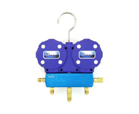 Манометрическая станция DSZH WK-C3601S (R22/404/407/410; 2-х вентильная; шланги 1/4" SAE - 90см), фото , изображение 3