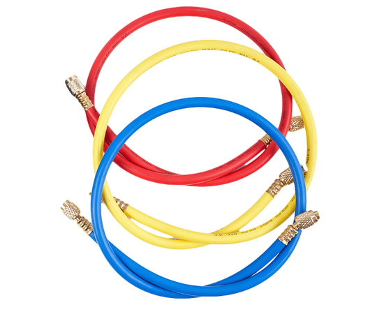 Манометрическая станция DSZH WK-C3602B (R22/404/407/410; 2-х вентильная, манометры 80 мм; шланги 90 см, 2 адаптера AD89), фото , изображение 3