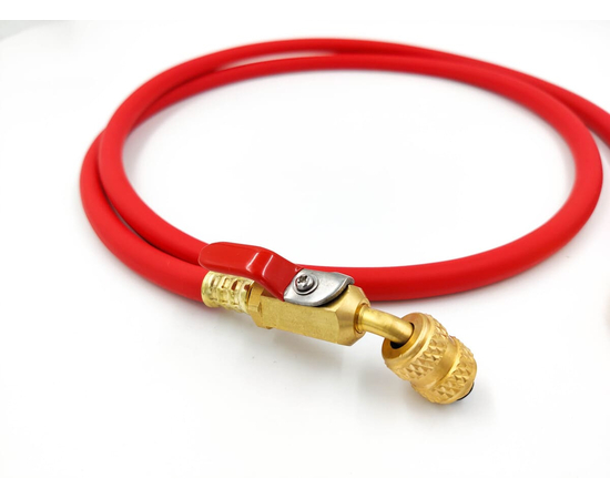Шланг заправочный с вентилем DSZH CT-360-RYB-HV 1.5м, 1/4" SAE, до 55 Bar, фото , изображение 3