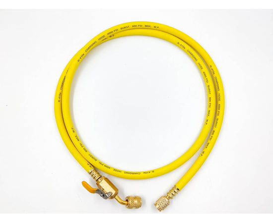 Шланг заправочный с вентилем DSZH CT-360-RYB-HV 1.5м, 1/4" SAE, до 55 Bar, фото , изображение 7