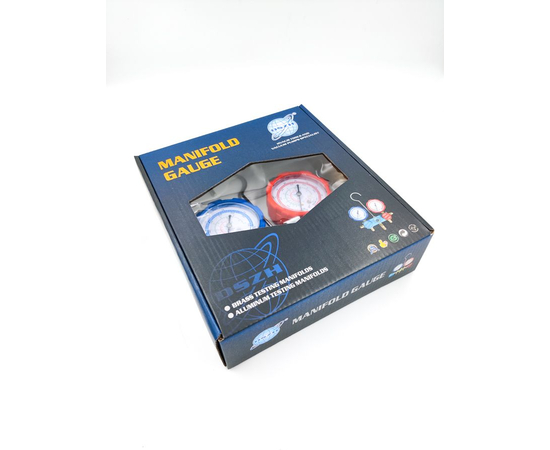 Манометрический коллектор DSZH CT-136G (R22/134/404/410, 2-х вентильный; манометры 68мм, алюминиевый корпус со смотровым стеклом), фото , изображение 6