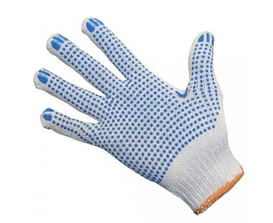 Перчатки (50 шт) ХБ с ПВХ покрытием белые, фото 