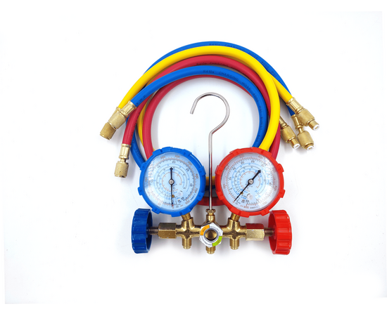 Манометрическая станция FavorCool CT-536G - R22/134/404/410; 2 вентильный, шланги 0,9м SAE 1/4", фото , изображение 2