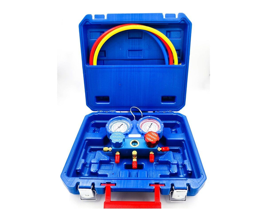 Манометрическая станция DSZH WK-P3603S (R22/134/404; 2-х вентильная; шланги 90см, упак. кейс), фото 