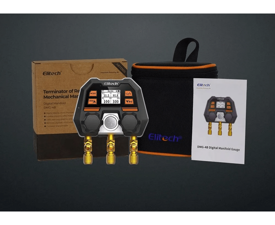 Цифровой манометрический 2х вентильный коллектор Elitech MS-100, фото , изображение 2