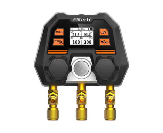 Цифровой манометрический 2х вентильный коллектор Elitech MS-100, фото 