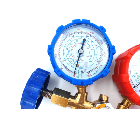 Манометрическая станция FavorCool CT-536G - R22/134/404/410; 2 вентильный, шланги 0,9м SAE 1/4", фото , изображение 4