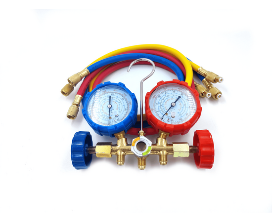 Манометрическая станция FavorCool CT-536G - R22/134/404/410; 2 вентильный, шланги 0,9м SAE 1/4", фото 