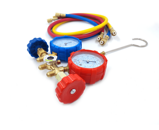 Манометрическая станция FavorCool CT-536G - R22/134/404/410; 2 вентильный, шланги 0,9м SAE 1/4", фото , изображение 8