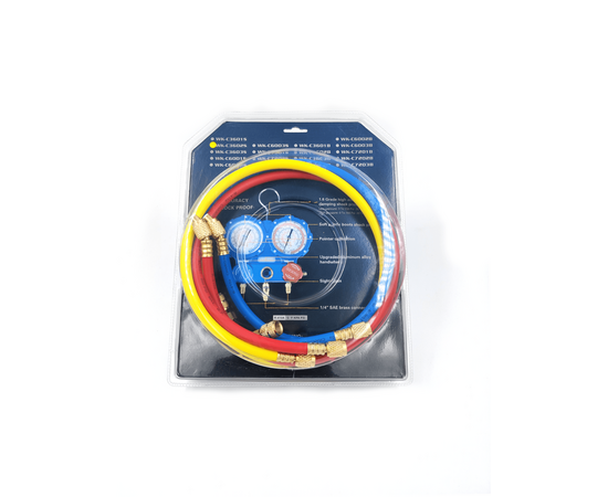 Манометрическая станция DSZH WK-C3602S (R32/134/407/410; 2-х вент; шланги 0.9м до 55 Bar-1/4"SAE, 2 адаптера AD89), фото , изображение 13