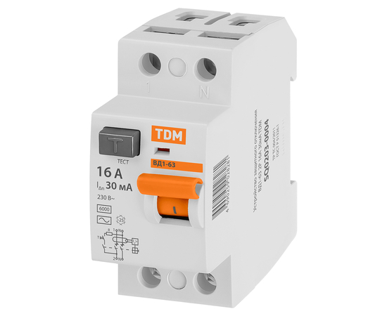 TDM УЗО ВД1-63 2/16А 30мА, фото 