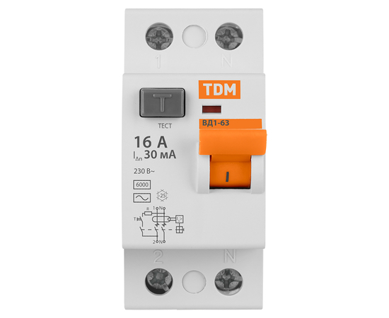 TDM УЗО ВД1-63 2/16А 30мА, фото , изображение 2