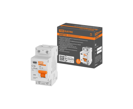 Выключатель дифференциального тока АВДТ 32 C16 30мА TDM SQ0202-0030, фото , изображение 5