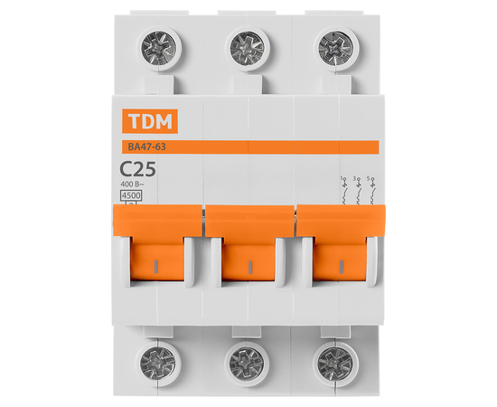 Автоматический выключатель TDM ВА47-63 3/25А, фото , изображение 2