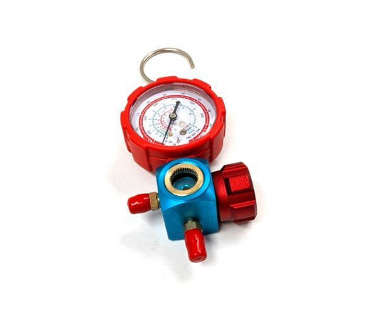 Манометрический коллектор DSZH WK-468GH со смотровым стеклом (R22/404/407/410; 1 вентильный, с манометром, без шлангов), фото , изображение 2