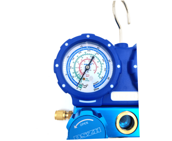 Манометрическая станция DSZH WK-C3602S (R32/134/407/410; 2-х вент; шланги 0.9м до 55 Bar-1/4"SAE, 2 адаптера AD89), фото , изображение 4