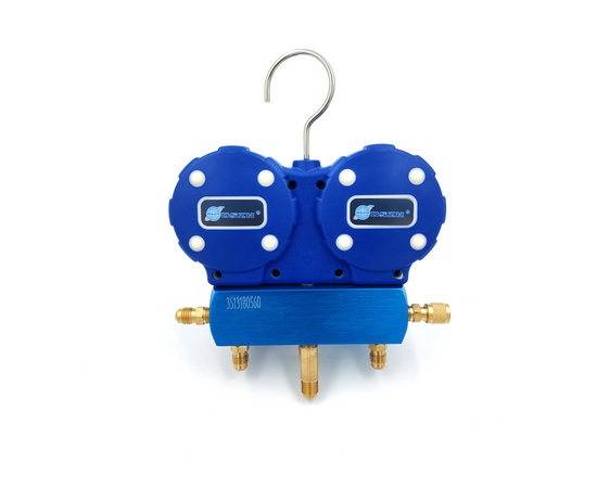 Манометрическая станция DSZH WK-C3602S (R32/134/407/410; 2-х вент; шланги 0.9м до 55 Bar-1/4"SAE, 2 адаптера AD89), фото , изображение 7