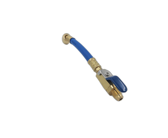 Шланг с шаровым краном DSZH R410-BV синий (гайка 5/16" х 1/4" штуцер), фото 