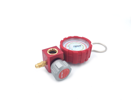 Манометрический коллектор Value VMG-1-S-H (R600, R600A, R290; 1 вентильный, смотровое стекло, манометр высокого давления 68мм; без шлангов), фото , изображение 3