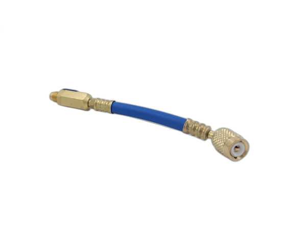 Шланг с шаровым краном DSZH R410-BV синий (гайка 5/16" х 1/4" штуцер), фото , изображение 2