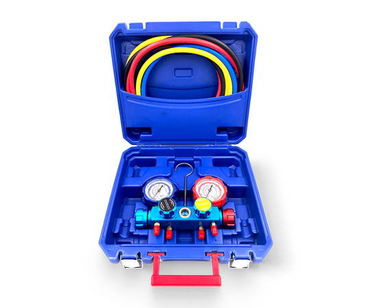 Манометрическая станция DSZH CT-860G-R410A (R22/134/404/410, 4-х вентильный, шланги 150см 4шт.), фото 