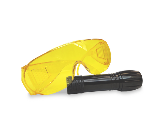 UV-лампа Mini Bright Torch, питание 3 батарейки ААА, очки ERRECOM RK1230, фото 