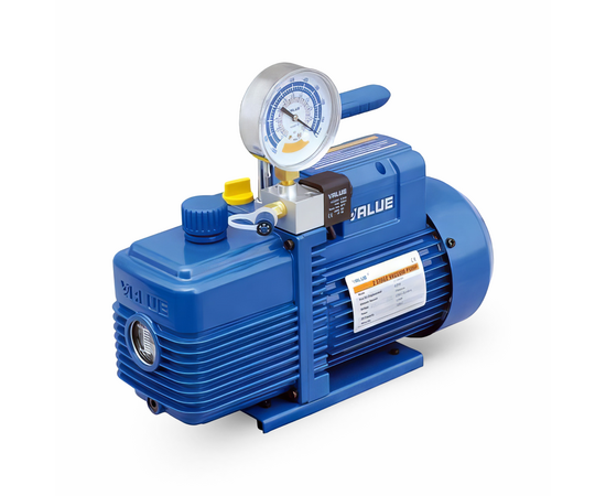 Вакуумный насос Value VI-120SV (1ст., 57 л/мин, 20 Па, 6.7 кг, вакуумметр, соленоидный вентиль), фото 