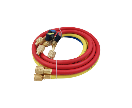 Заправочные шланги с вентилями VALUE VRP-C-RYB R-410 (1.5m; 3шт) набор для R410A, до 55 Bar, фото , изображение 2