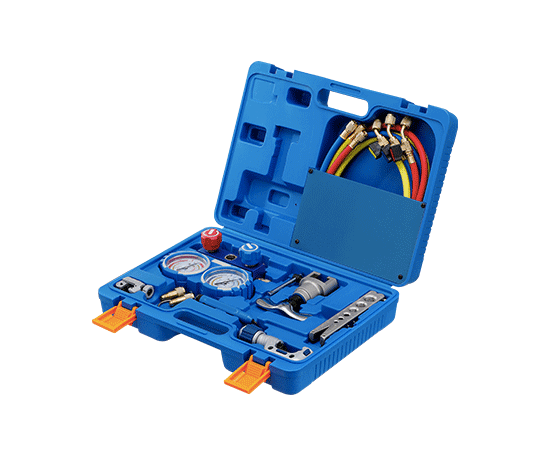 Набор инструментов Value VTB-5B-III (в кейсе: коллектор для R22,R134A,R407C,R410A; шланги с вентилями; 2 переходника; вальцовка; 2 трубореза; ример), фото , изображение 8