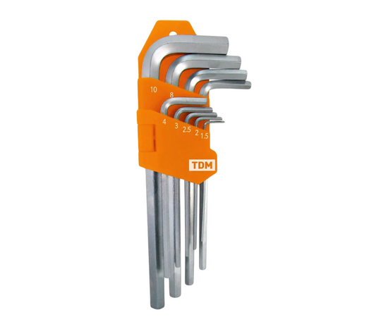 Набор ключей TDM  "HEX" 9 шт.: 1.5-10 мм, длинные с шаром, (держатель в блистере), CR-V сталь "Алмаз", фото , изображение 3
