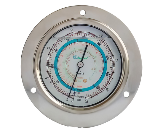 Мановакуумметр с глицерином Becool BCJL-NG-RC 80мм (R22; R134a; R404A; R407C) (021186), фото , изображение 2