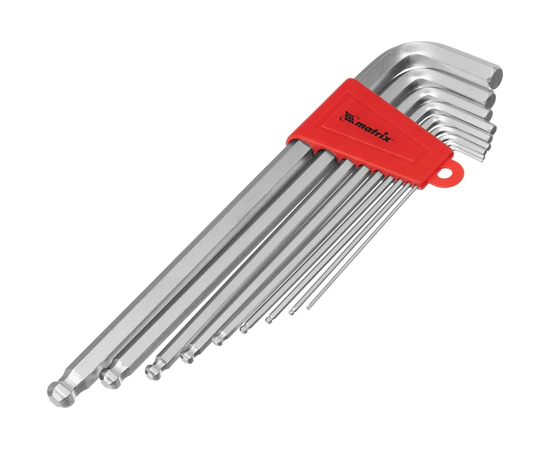 Набор ключей-шестигранников "MATRIX" 9 шт. (1.5, 2, 2.5, 3, 4, 5, 6, 8, 10мм), фото , изображение 2