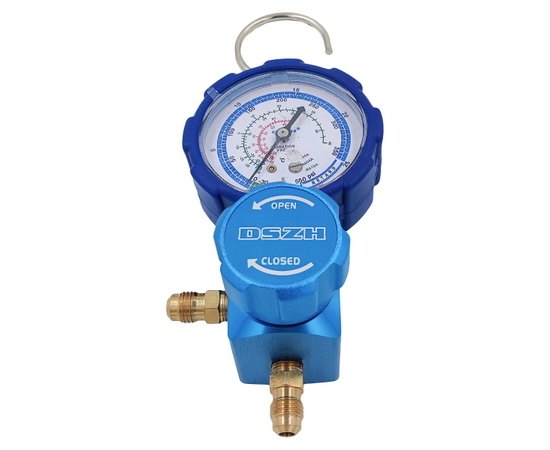 Манометрический коллектор DSZH WK-467GL (R22/134/404/410; 1 вентильный, с манометром, без шлангов), фото , изображение 6