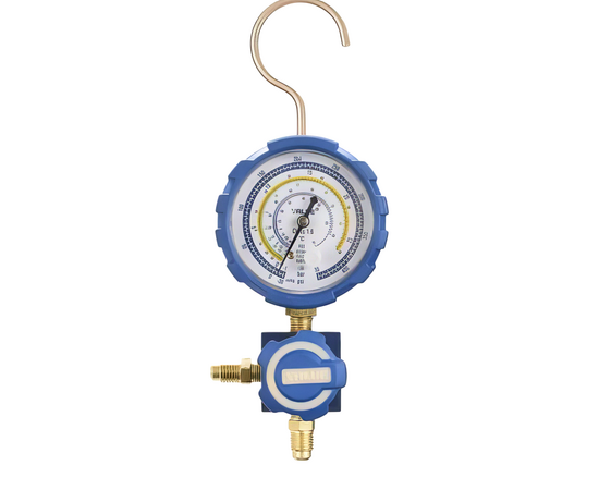 Манометрический коллектор Value VMG-1-U-L ( (R22, R134a, R407C; R410A; 1 вентильный, манометр низкого давления 68мм; без шлангов), фото 