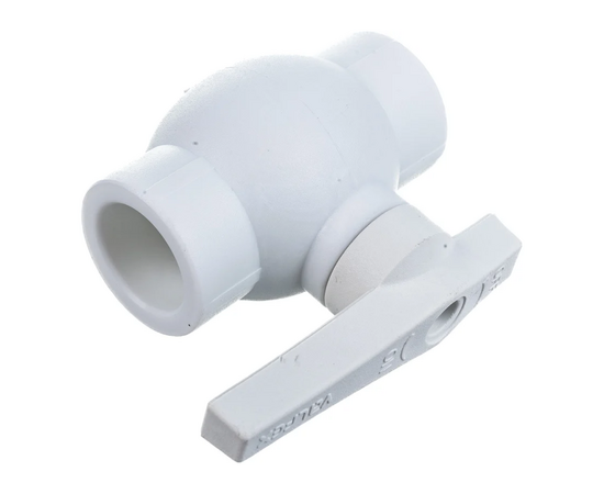 Кран Valfex шаровой 32мм белый, ЛАТУННЫЙ ШАР, фото , изображение 2