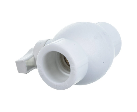 Кран Valfex шаровой 32мм белый, ЛАТУННЫЙ ШАР, фото , изображение 3