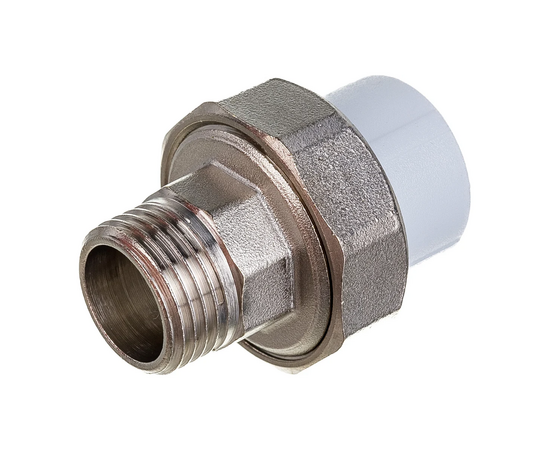 Муфта Valfex с американкой для радиатора наружная резьба 20 x 1/2" белая, фото 