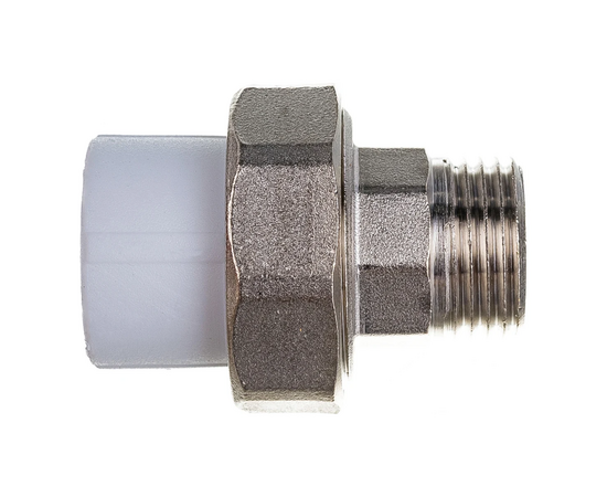 Муфта Valfex с американкой для радиатора наружная резьба 20 x 1/2" белая, фото , изображение 3